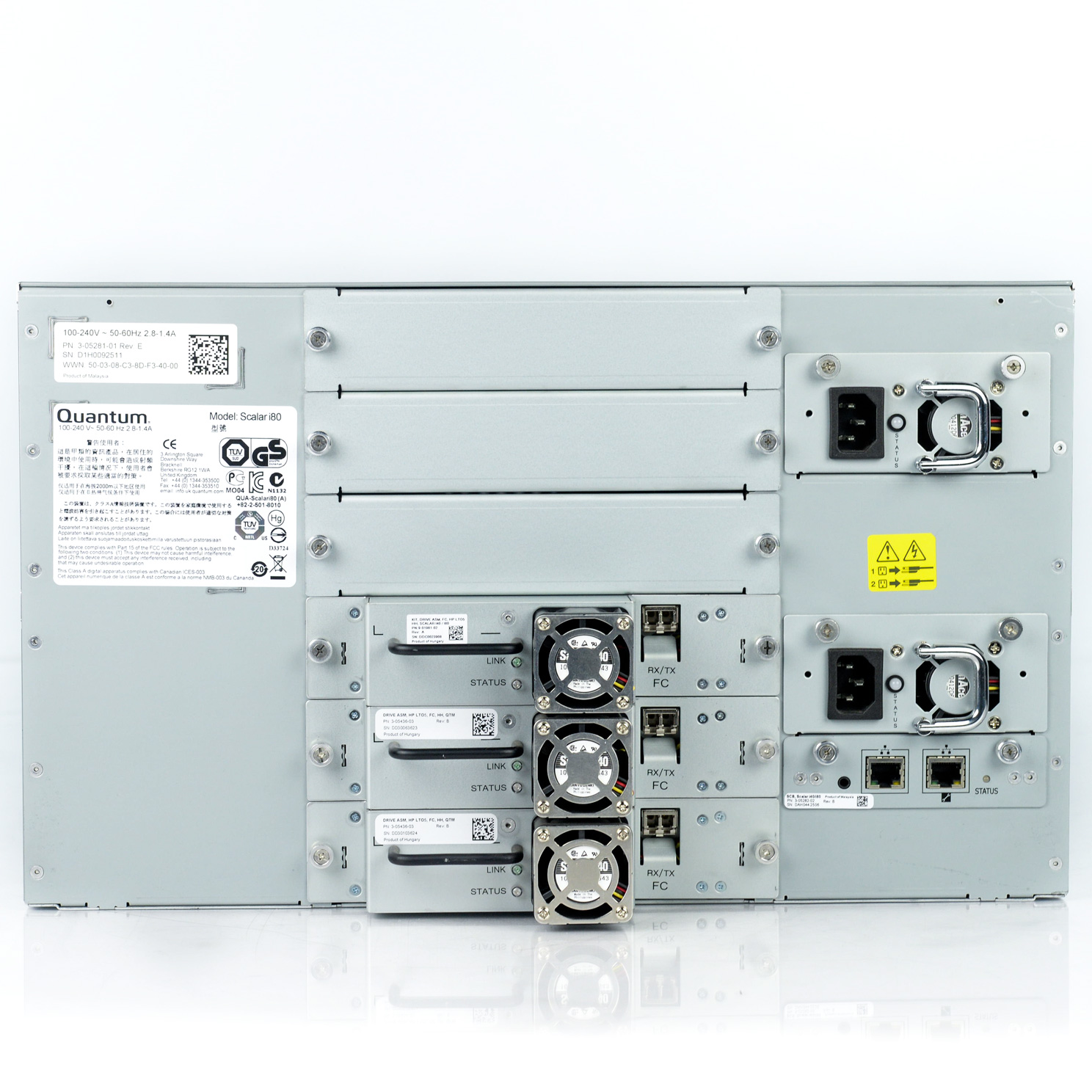 Quantum Scalar i80 Tape Library w/ (3) LTO5 Tape Drives 30543603